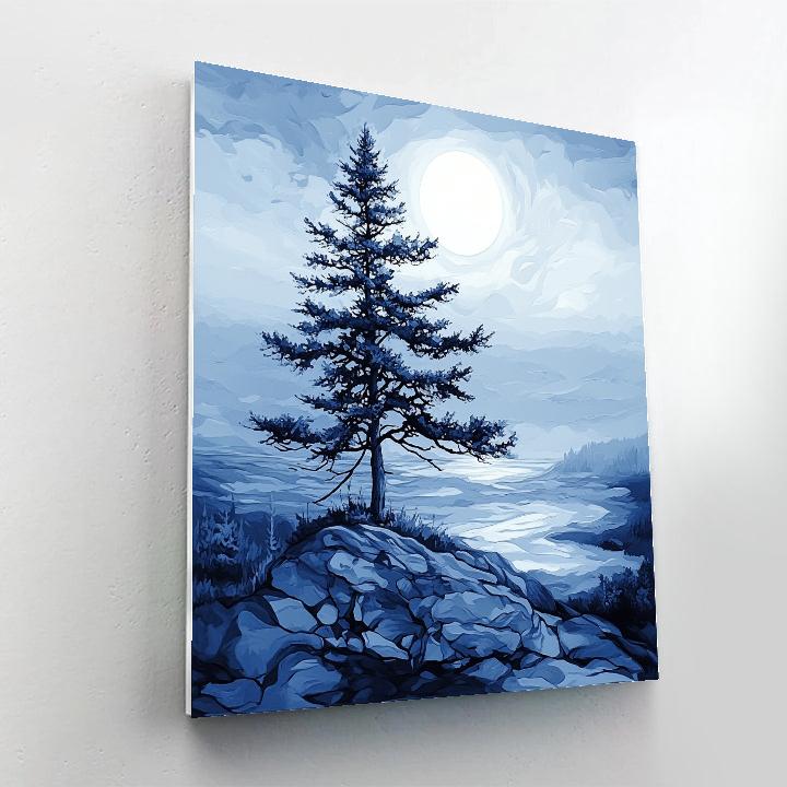 Caspar David Friedrich Inspired Lone Pine Summit paint by number
