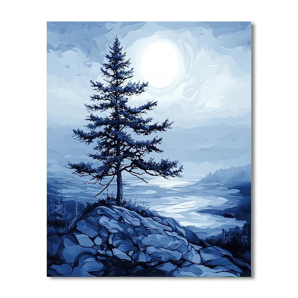 Caspar David Friedrich Inspired Lone Pine Summit paint by number