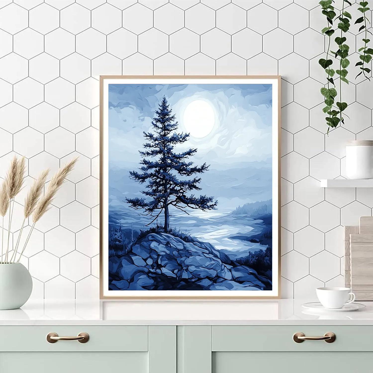 Caspar David Friedrich Inspired Lone Pine Summit paint by number