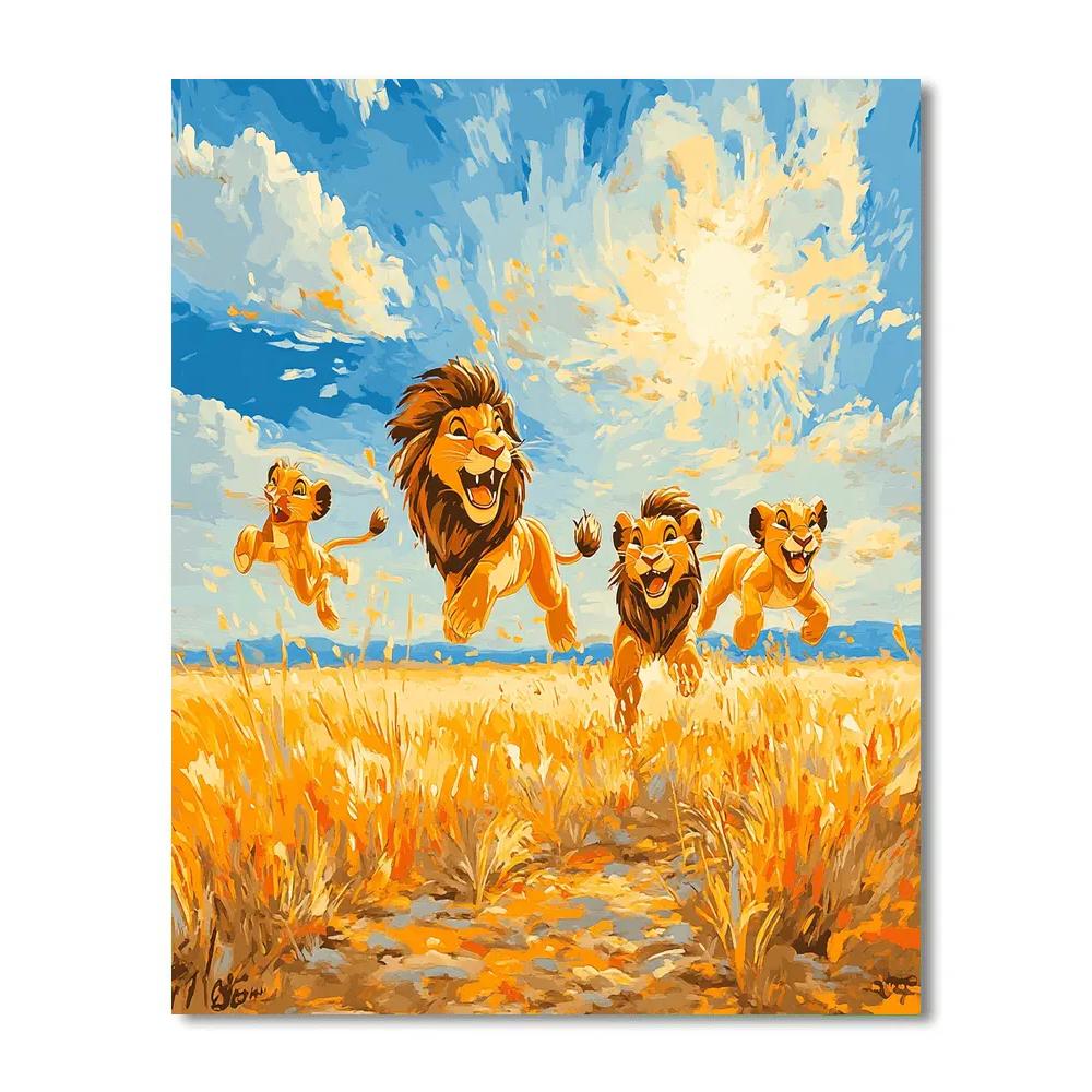 Simba And Friends’ Savanna Adventure - Disney Inspired Paint by numbers art
