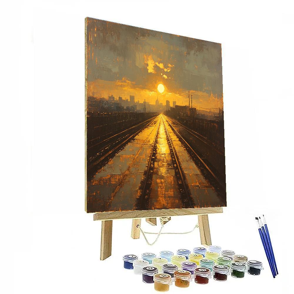 J M W Turner Inspired Rain Steam City paint by color