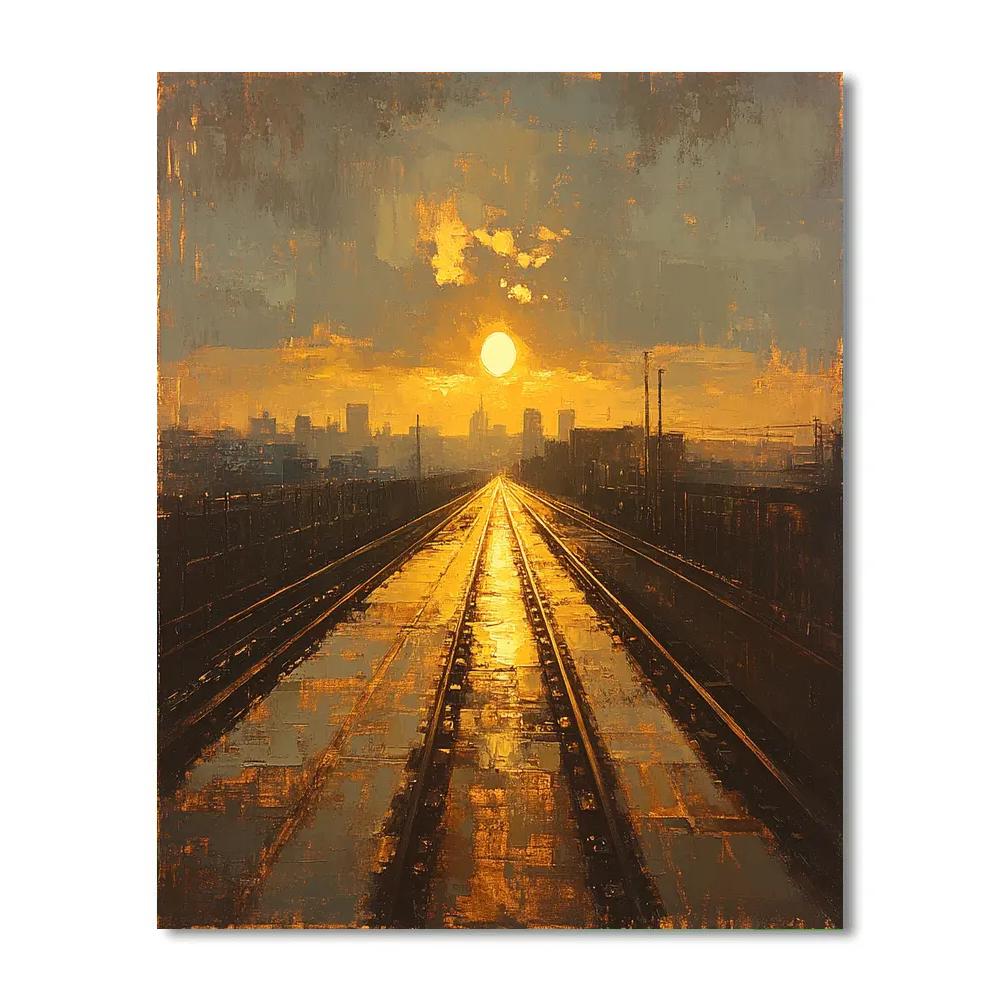 J M W Turner Inspired Rain Steam City paint by color