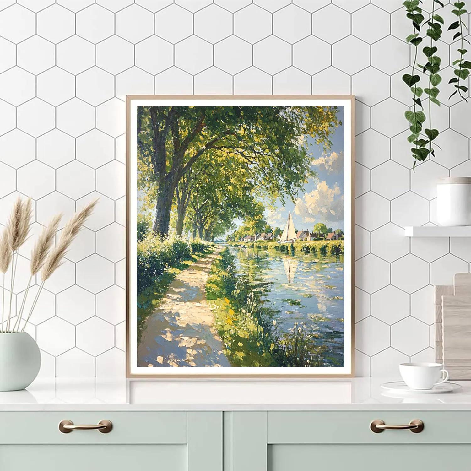 John Constable Inspired Mill Pond Breeze paint by numbers