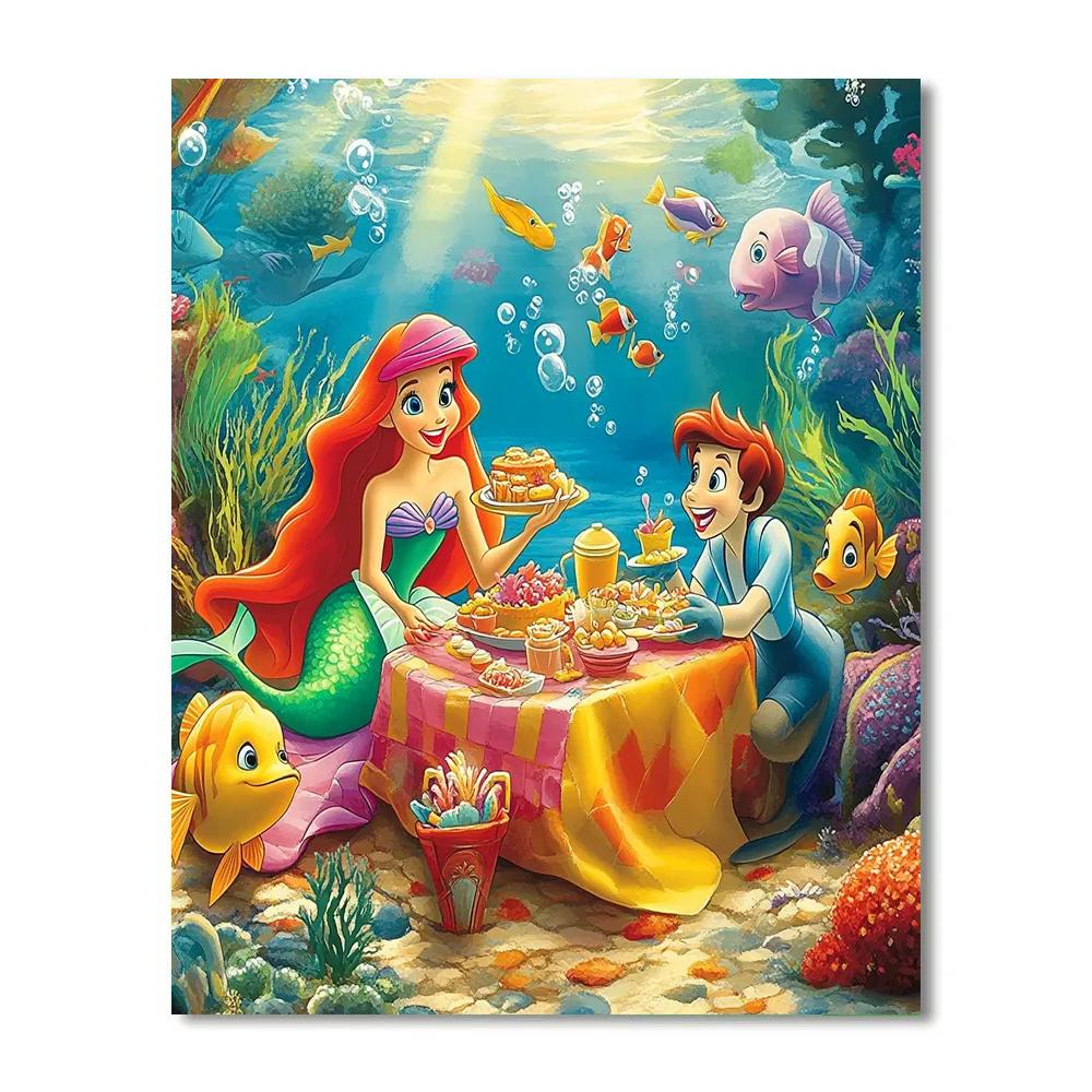 Ariel’s Underwater Picnic - Disney Inspired Painting by numbers kit