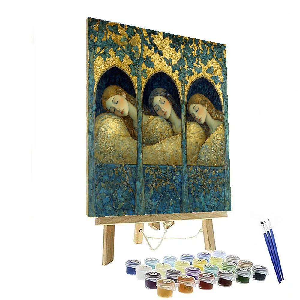 Edward Burne Jones Inspired Garden Of Sleepers Paint by numbers kits