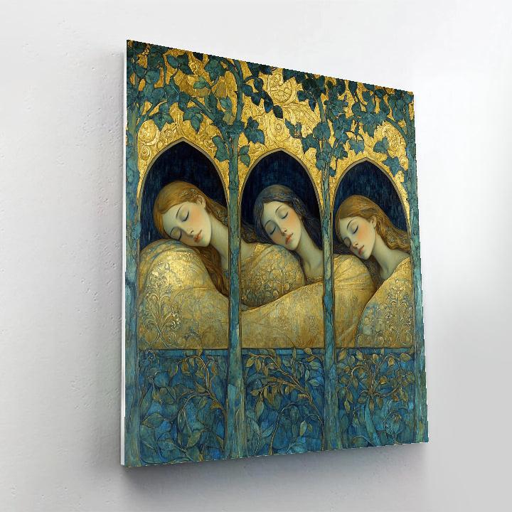 Edward Burne Jones Inspired Garden Of Sleepers Paint by numbers kits