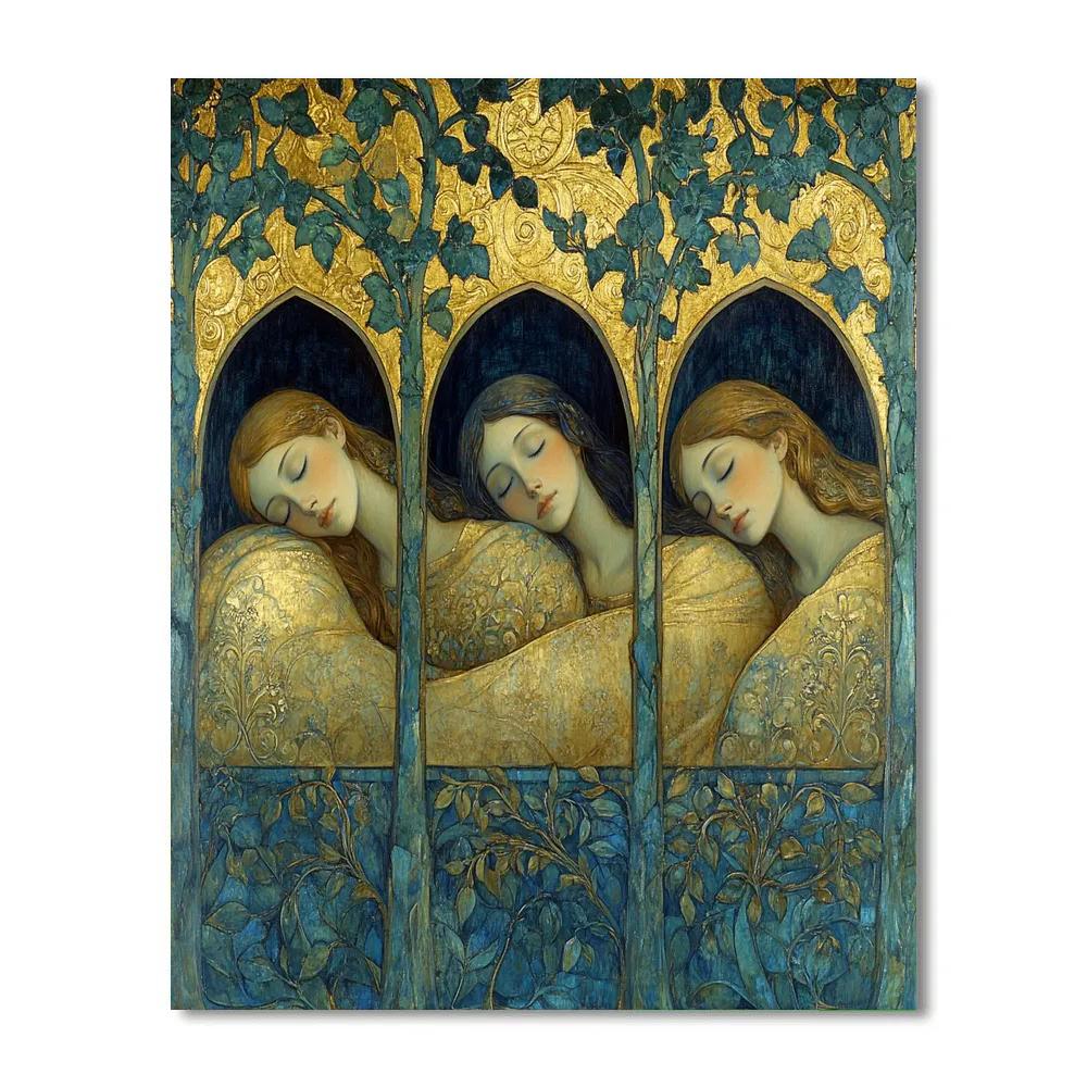 Edward Burne Jones Inspired Garden Of Sleepers Paint by numbers kits