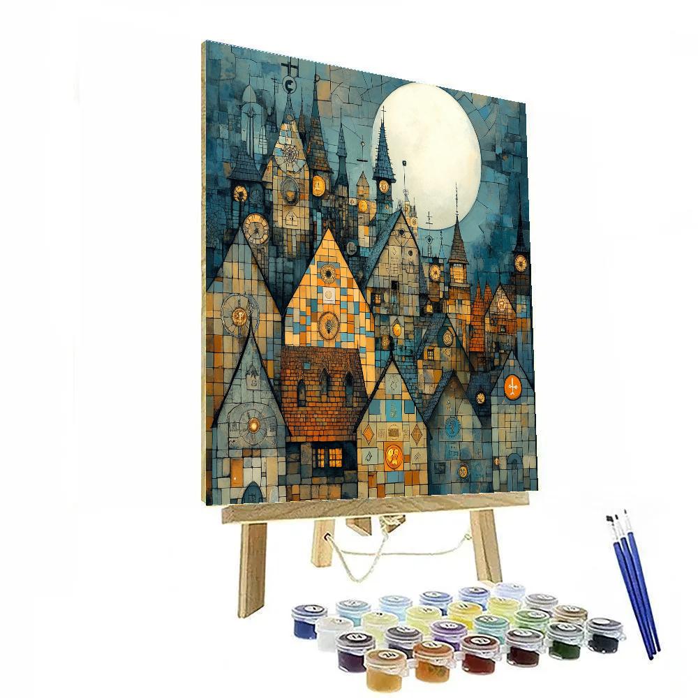 Paul Klee Inspired Clockwork Town Paint by numbers art