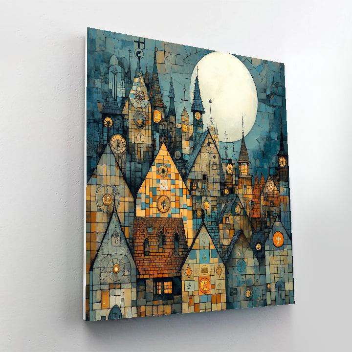 Paul Klee Inspired Clockwork Town Paint by numbers art