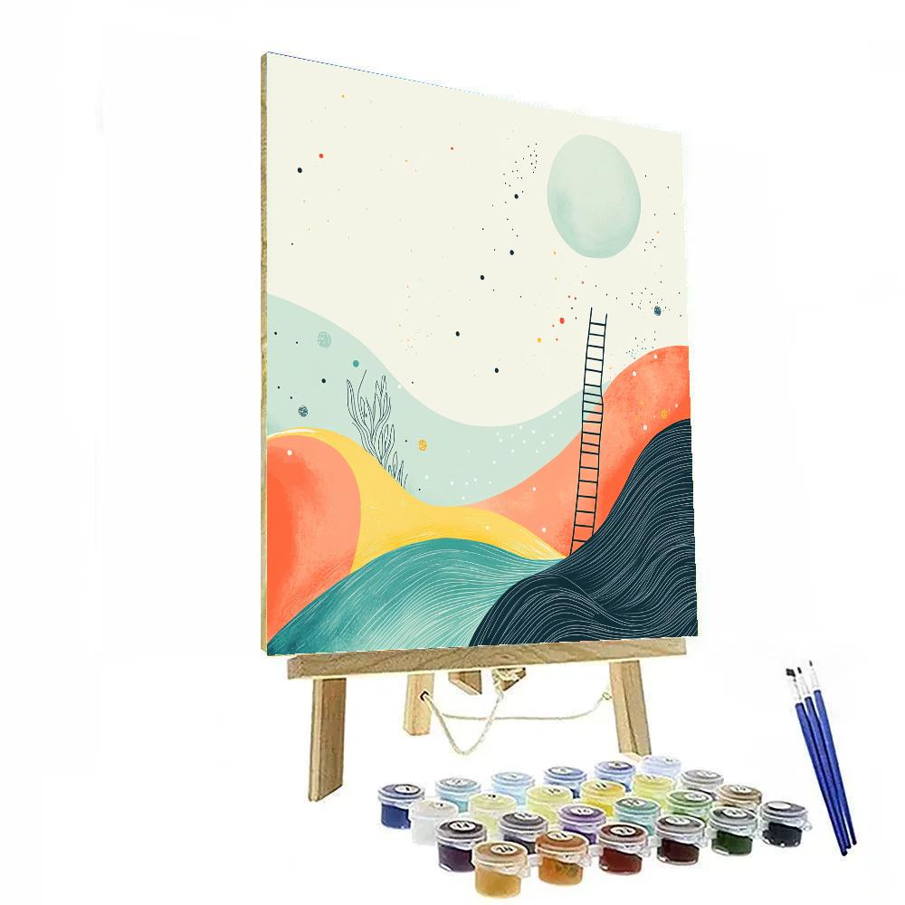 Joan Miro Inspired Bird Ladder Moon painting number kit