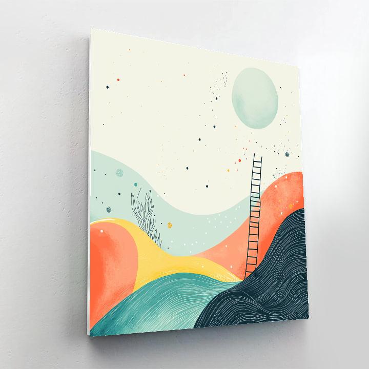 Joan Miro Inspired Bird Ladder Moon painting number kit