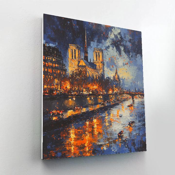 Oskar Kokoschka Inspired Storm Over Cathedral Painting by numbers kit