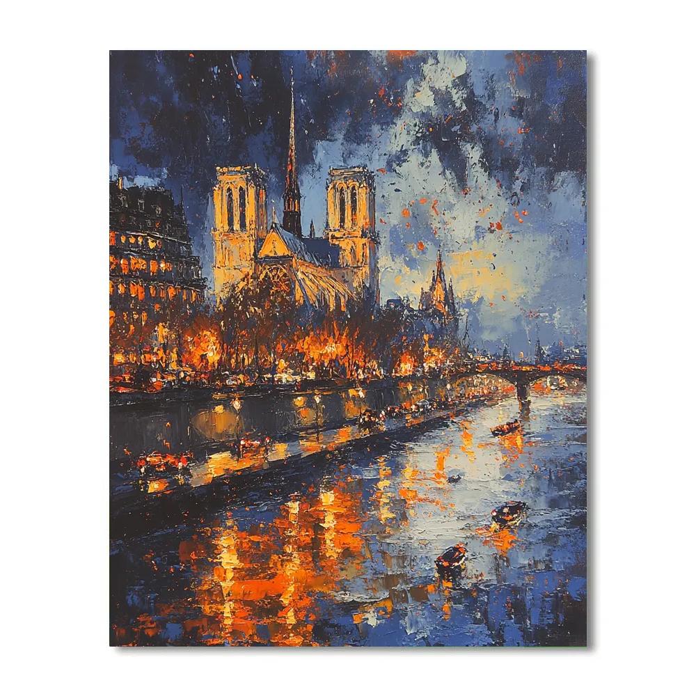 Oskar Kokoschka Inspired Storm Over Cathedral Painting by numbers kit
