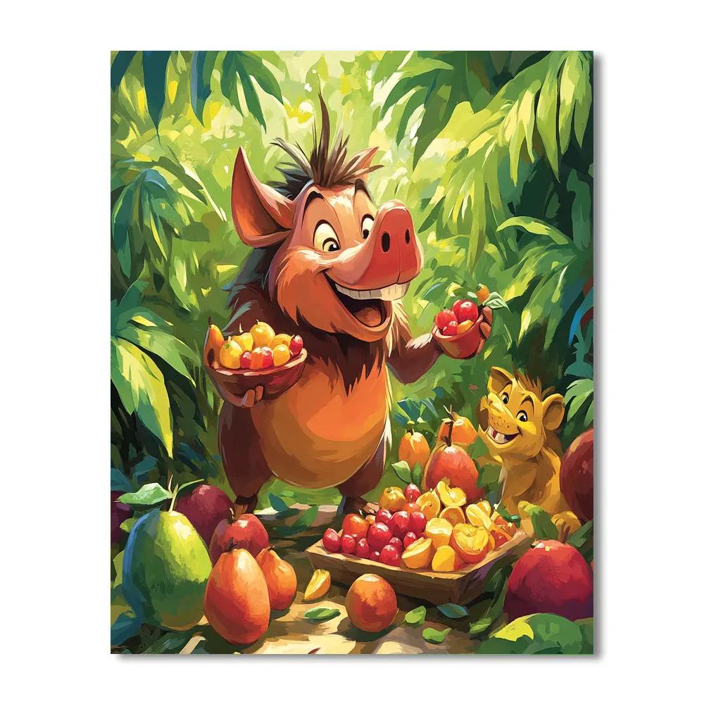 Pumbaa’s Jungle Feast - Disney Inspired paint by numbers
