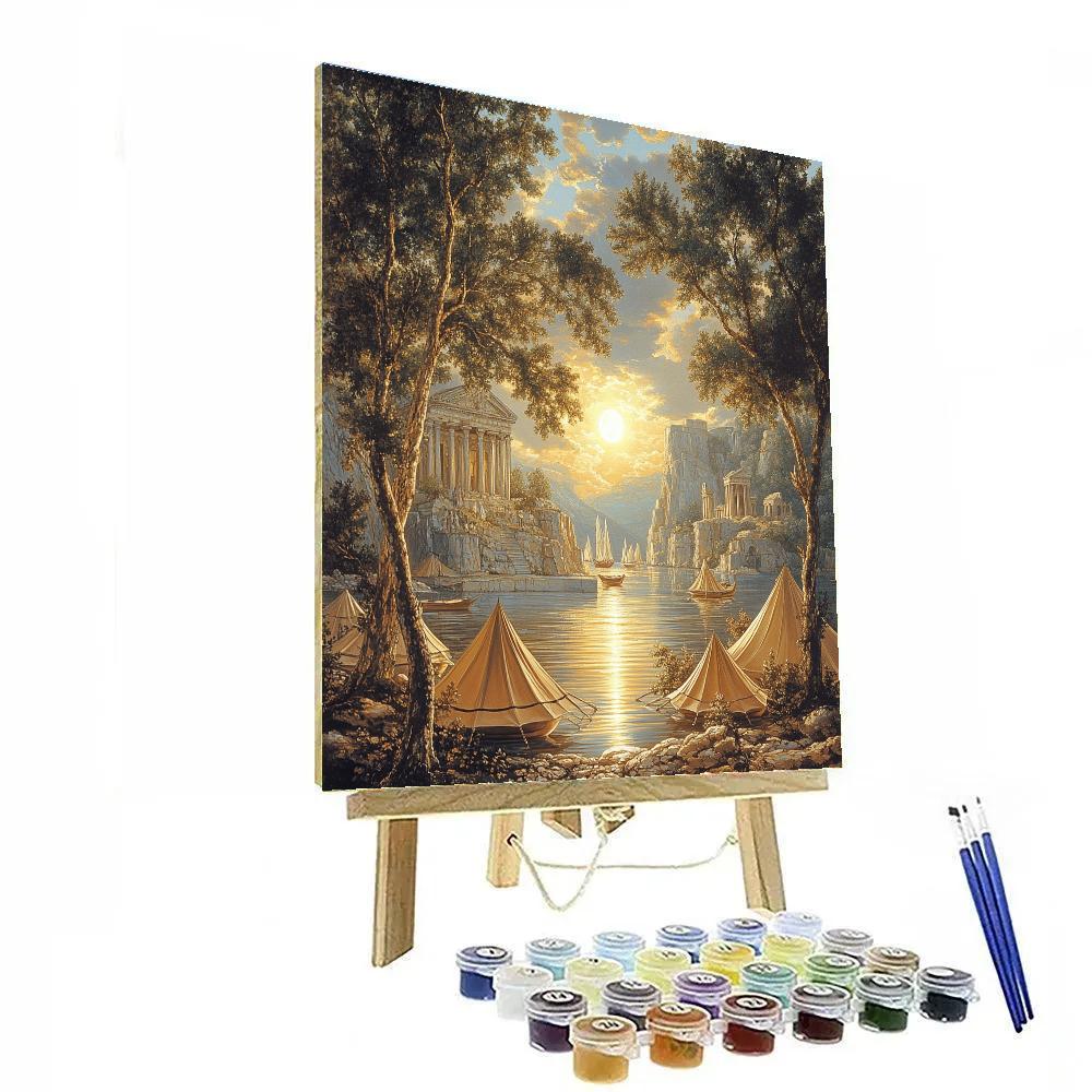 Claude Lorrain Inspired River Sunset Camp Paint by numbers kits