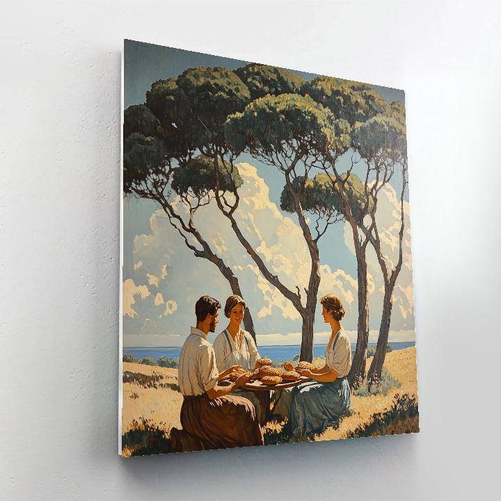 Nicolas Poussin Inspired Arcadia Picnic DIY paint by numbers