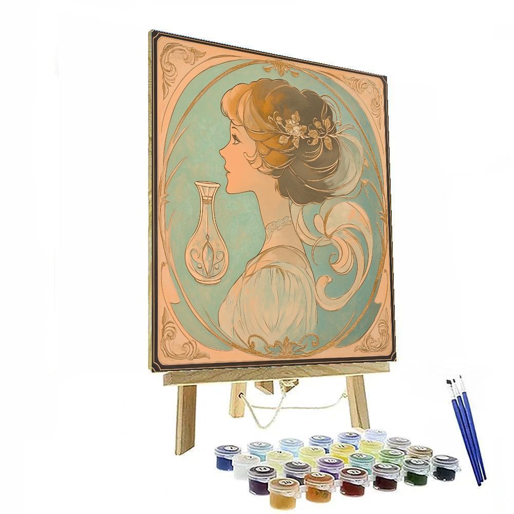 Alphonse Mucha Inspired Crystal Perfume Number painting