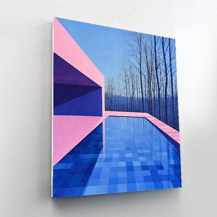 David Hockney Inspired Winter Pool Shadows paint by number