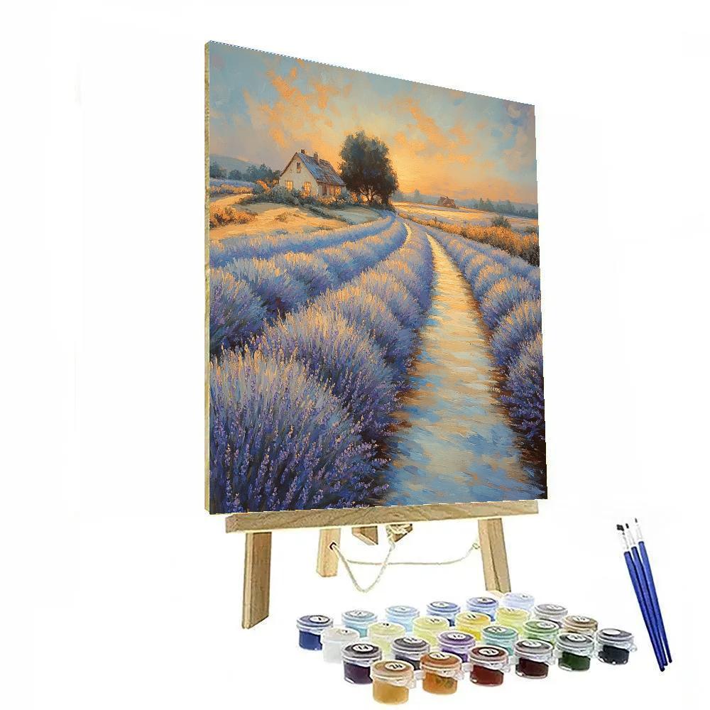 Monet Inspired Lavender Field Breeze DIY paint by numbers