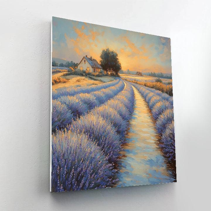 Monet Inspired Lavender Field Breeze DIY paint by numbers