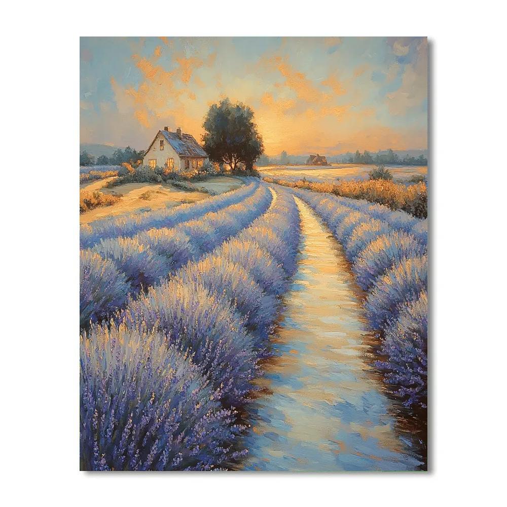 Monet Inspired Lavender Field Breeze DIY paint by numbers