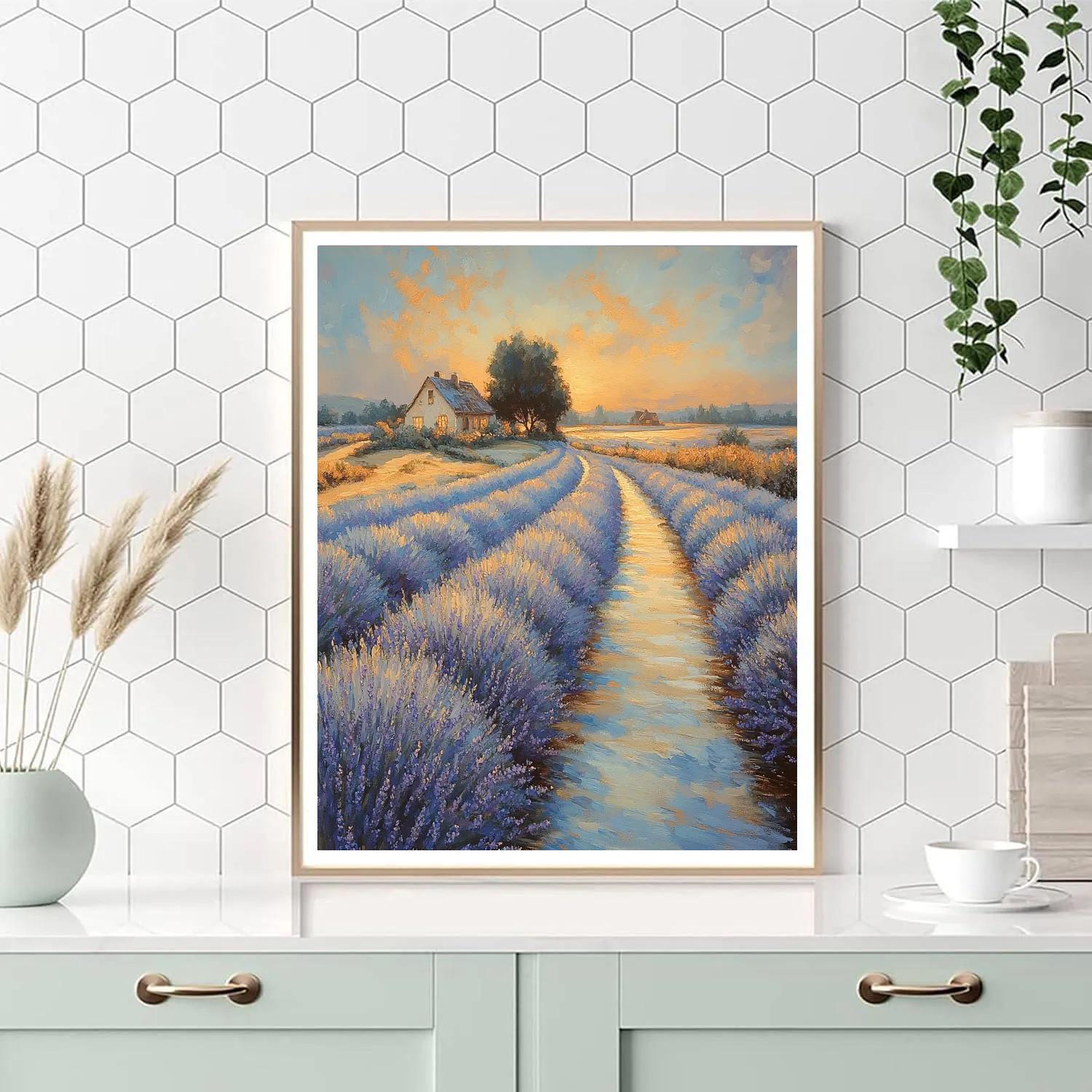 Monet Inspired Lavender Field Breeze DIY paint by numbers