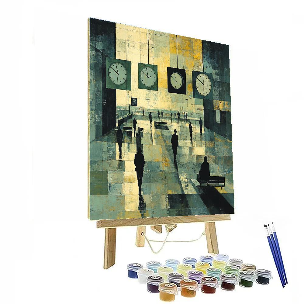 Picasso Inspired Cubist Train Station Paint by numbers kits