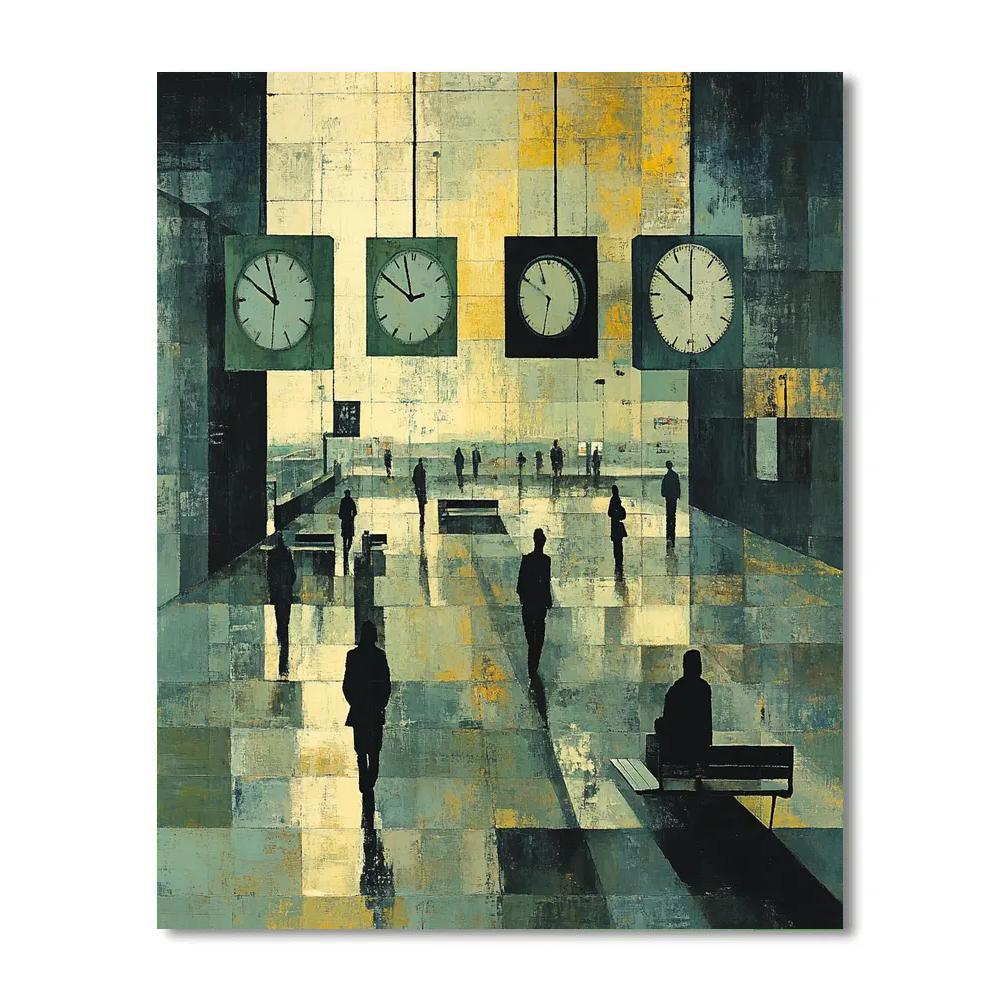 Picasso Inspired Cubist Train Station Paint by numbers kits