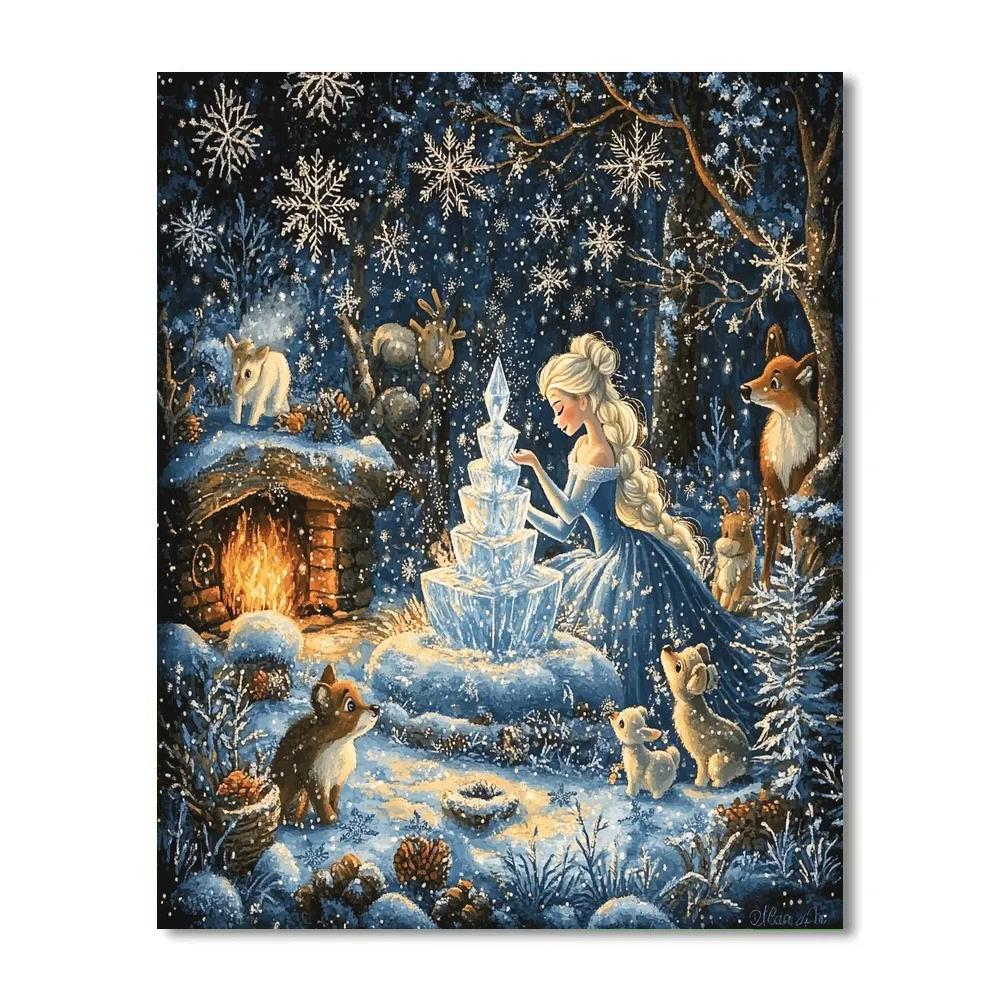 Elsa’s Winter Wonderland - Disney Inspired Number painting