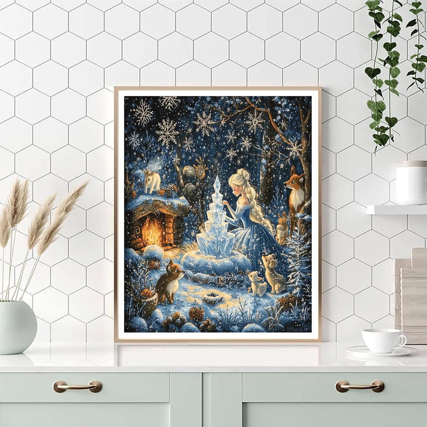 Elsa’s Winter Wonderland - Disney Inspired Number painting
