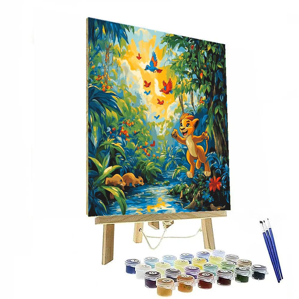 Simba’s Jungle Exploration - Disney Inspired Paint by numbers art