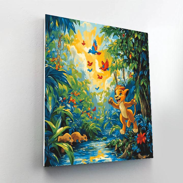 Simba’s Jungle Exploration - Disney Inspired Paint by numbers art