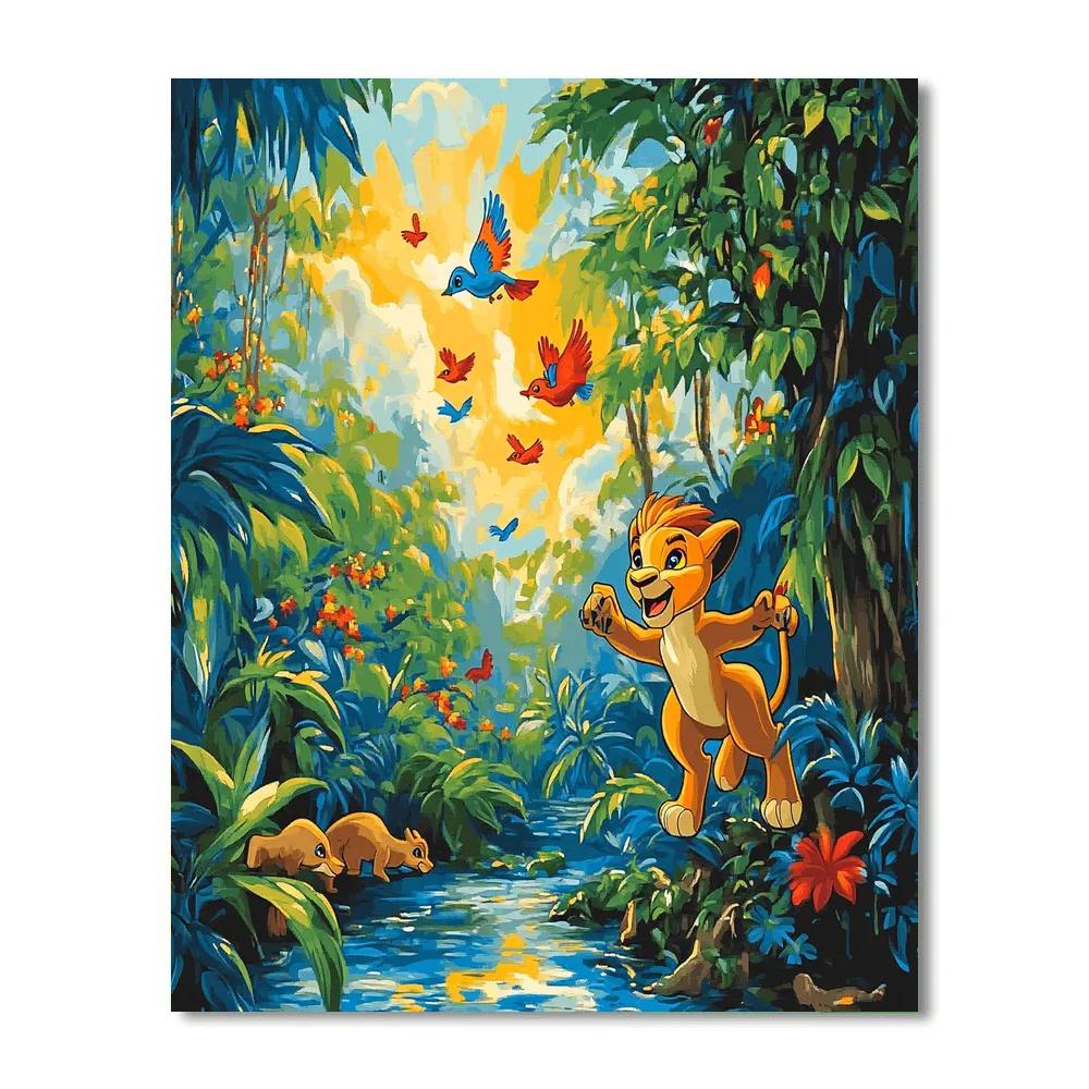 Simba’s Jungle Exploration - Disney Inspired Paint by numbers art