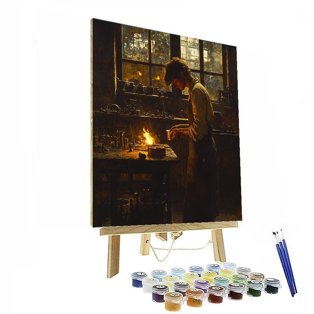 Rembrandt Inspired Goldsmith At Dusk Painting by numbers kit