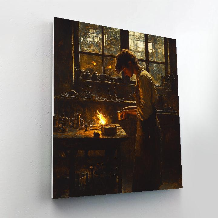 Rembrandt Inspired Goldsmith At Dusk Painting by numbers kit