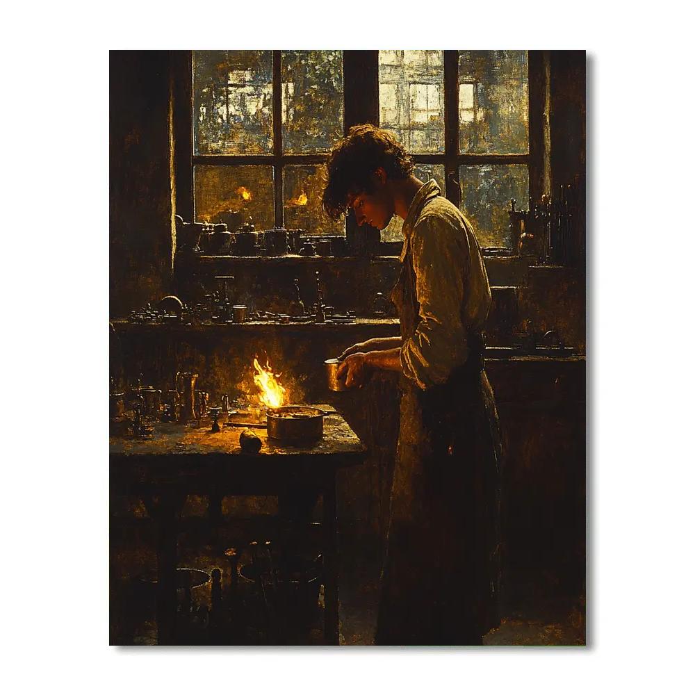 Rembrandt Inspired Goldsmith At Dusk Painting by numbers kit