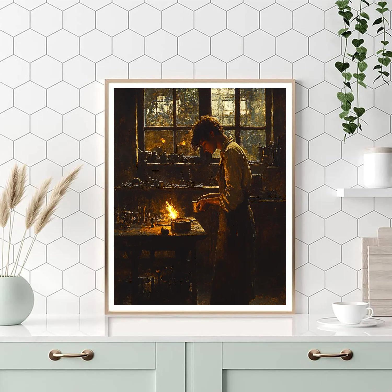 Rembrandt Inspired Goldsmith At Dusk Painting by numbers kit