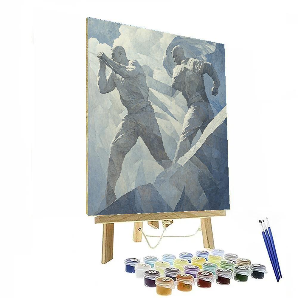 Michelangelo Inspired Marble Wrestlers Numbered painting kits