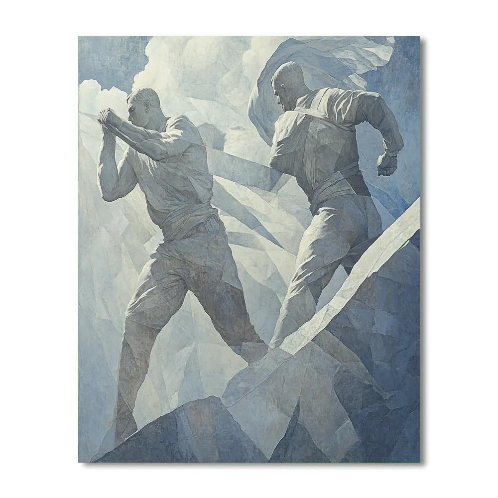Michelangelo Inspired Marble Wrestlers Numbered painting kits