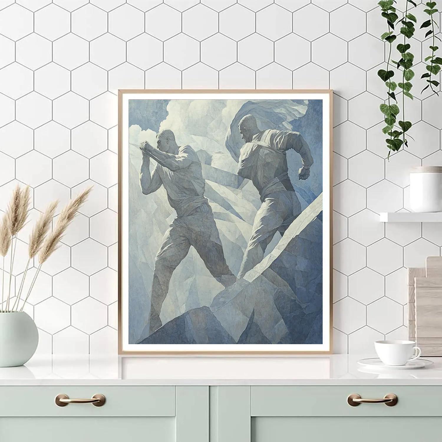Michelangelo Inspired Marble Wrestlers Numbered painting kits
