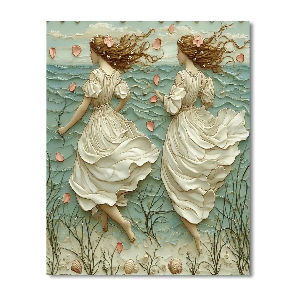 Botticelli Inspired Zephyr Roses Paint by numbers art