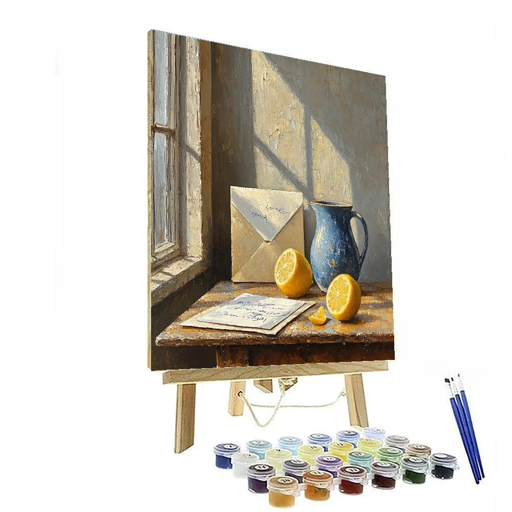 Vermeer Inspired Letter And Lemon Painting by numbers kit
