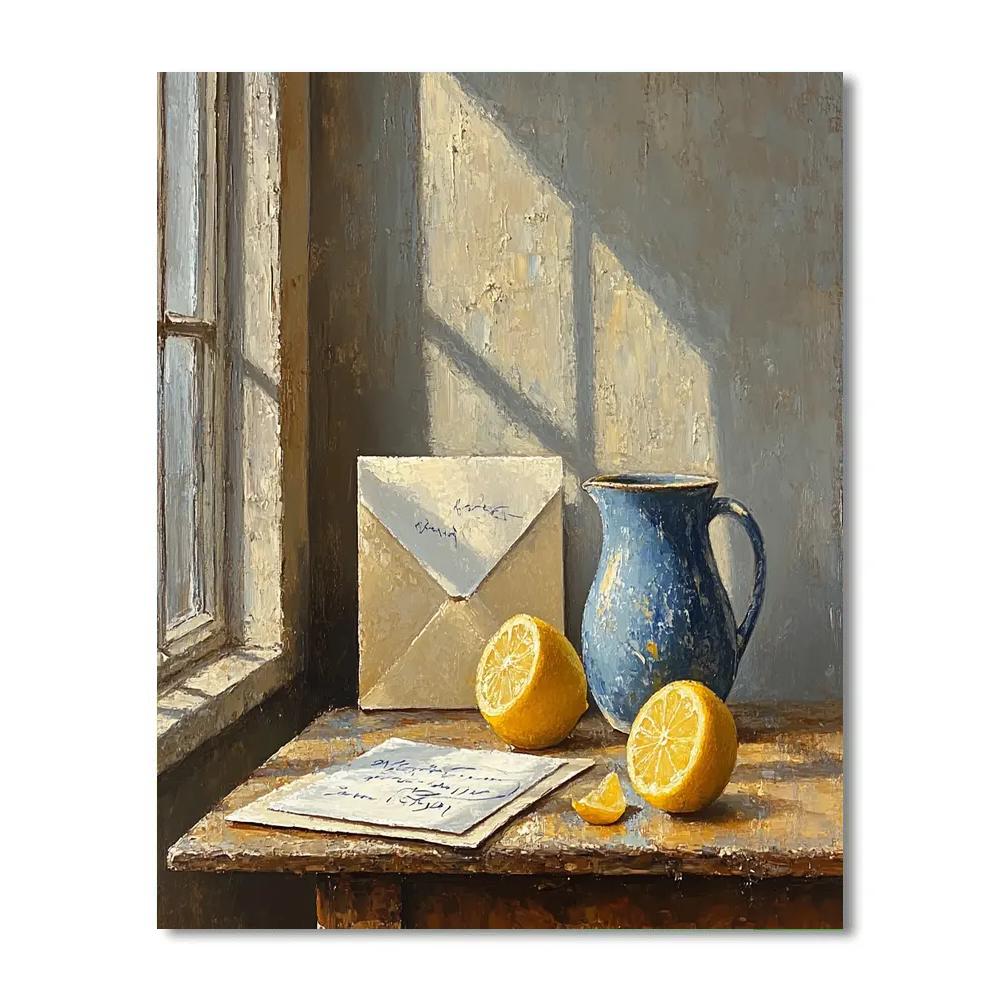 Vermeer Inspired Letter And Lemon Painting by numbers kit