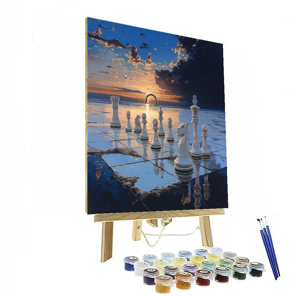 Salvador Dali Inspired Glass Desert Chess Paint by numbers art