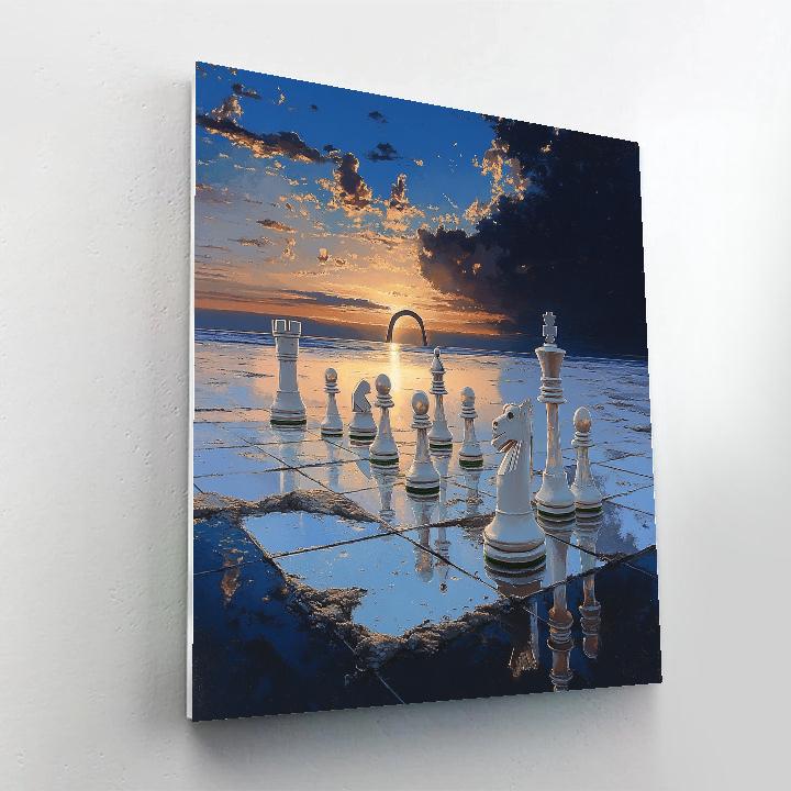 Salvador Dali Inspired Glass Desert Chess Paint by numbers art
