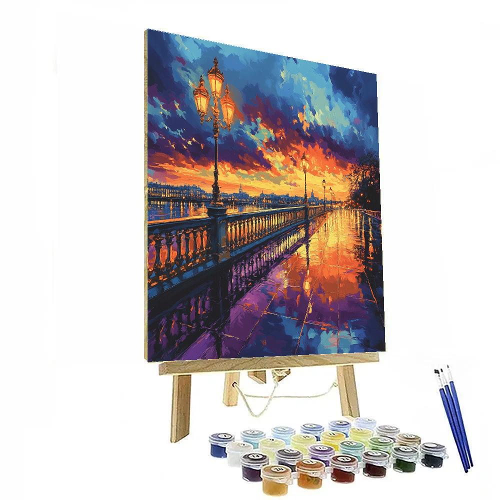 Edvard Munch Inspired Night Rain Street DIY paint by numbers