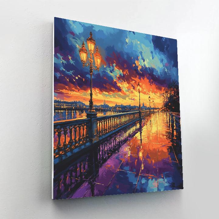 Edvard Munch Inspired Night Rain Street DIY paint by numbers