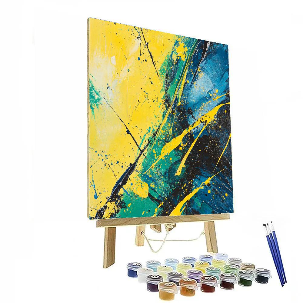 Jackson Pollock Inspired Aurora Drip Field Painting by numbers kit