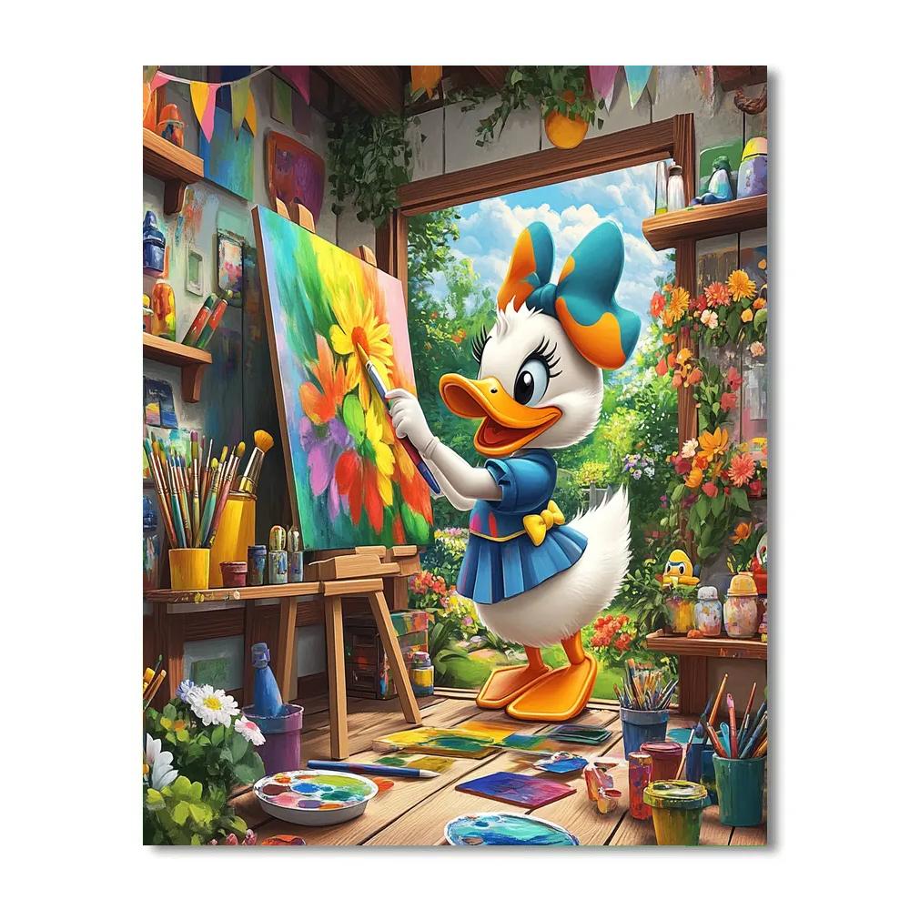 Daisy Duck’s Painting Day - Disney Inspired DIY paint by numbers