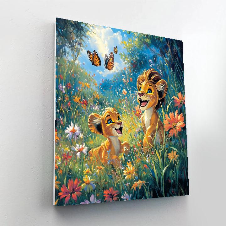 Simba’s Playful Day - Disney Inspired DIY paint by numbers